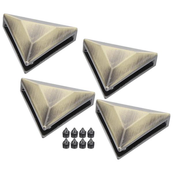 4 sæt metal trekant knapper gør-det-selv jeans Bagage Dekoration Spænde Tilbehør Bronze B01-51-52063