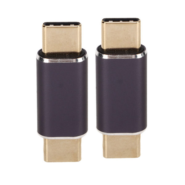 2 stk Type C han til Type C han adapter 40Gbps 100W lige mini USB C adapter til bærbar smartphone
