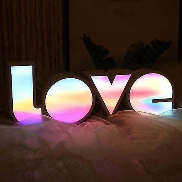 Kærlighedsbrev lyskasse modellering kreativ dekoration forslag reklame farverige lys festival layout bogstav modellering lys