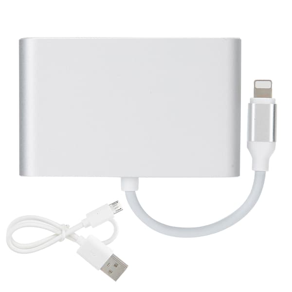 Aluminiumslegering til IOS System Interface til HDMI+VGA+3.5MM Adapter Udstyr Sølv