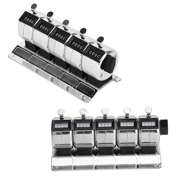 Mekanisk Tæller Metal Manuel Clicker 4-cifret 5 enheder Rustfrit stål Tally Hardwareværktøj