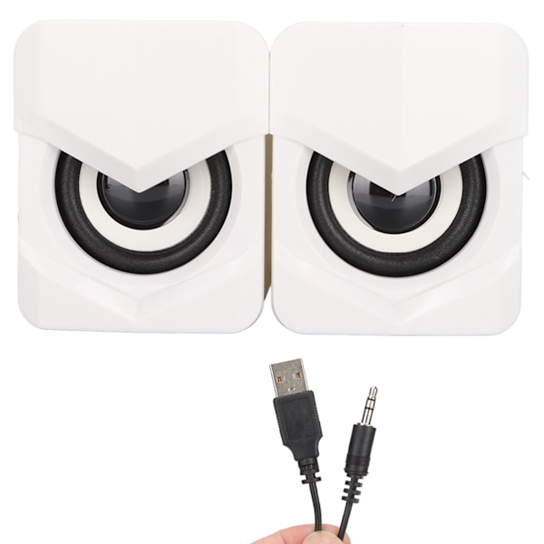 Desktop-högtalare USB-driven tung subwoofer Desktop-mini-LED-högtalare för PalyStation4 hemdator LaptopWhite