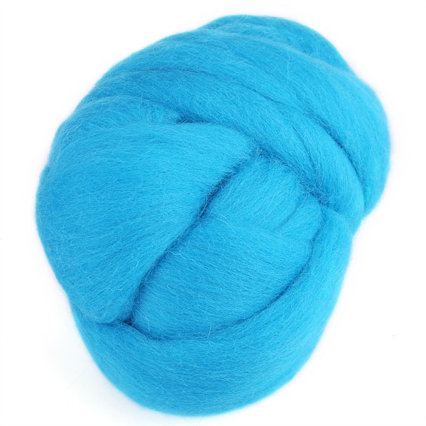 55 g färgad nålfiltning Ull Roving Spinning Sömnad Trimning Hantverksmaterial (blå)