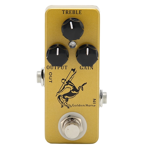 Overdrive Gitarreffekpedal i Aluminiumlegering Gullhest Overdrive Effekpedal med True Bypass for Elektrisk Gitar