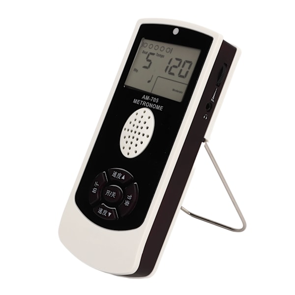Vit Elektronisk Metronom 1800mah LCD Digital Display Universal Gitarr Piano Saxofon Vokal Metronom