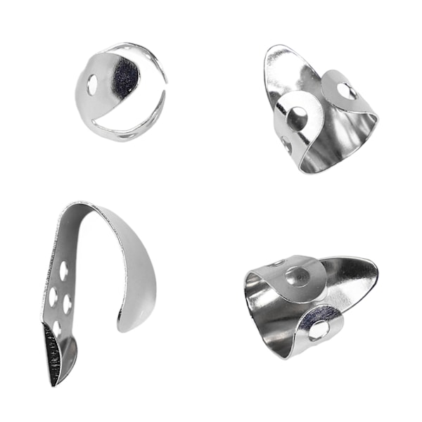 4st Gitarr Finger Pick Rostfritt Stål Glänsande Utseende Metall Tummen Pick Gitarr Tillbehör Silver
