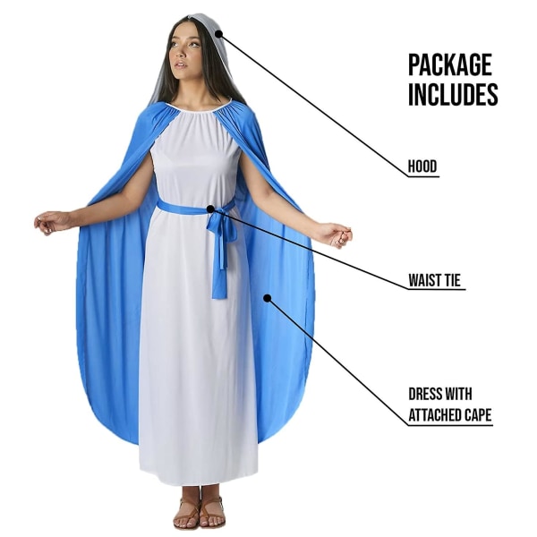Kostymer Jungfru Maria Dräkt Vuxen Födelse Fancy Dress Vuxen Mary Dräkt Juldräkter För Vuxna Mary Outfit