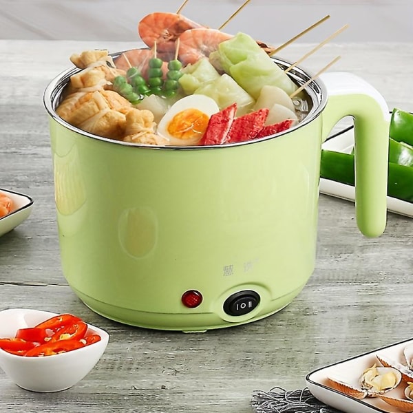 Husholdnings multifunksjonell non-stick matlaging liten elektrisk komfyr Kjøkken Hot Pot elektrisk komfyr Green