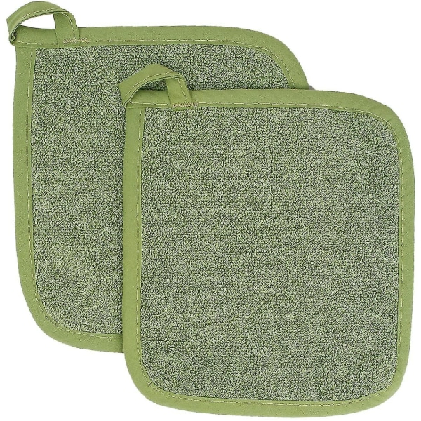 2pack-cotton Terry Cloth Pot Holder Set, Keittiö Hot Pad-cactus Green