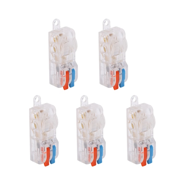 5 st spak ledningsanslutningar 2-portars T-typ splitter Snabbkablage Tryck in ledareplint T22A 250V 32A