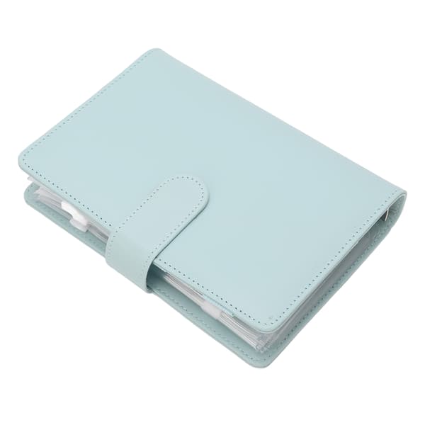 A6 Budgetmappe A6 Mappelomme Lynlåstaske Notebook PU Læder Budget Notebook Kontantkuvert Budget Håndbog Blå
