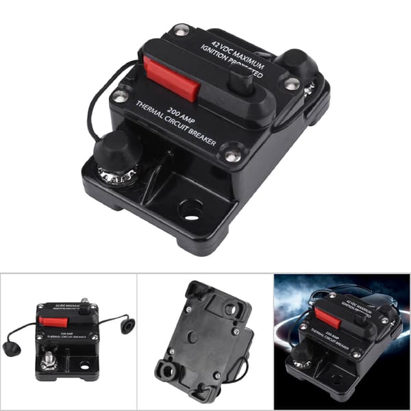 【NX】DC12V-42V bilstereo lyd inline strømbryter manuell tilbakestilling (200A)
