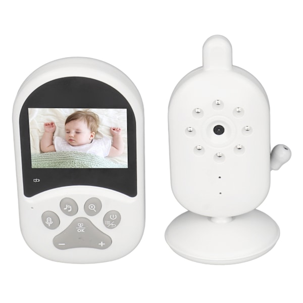 Video Baby Monitor med kamera 2,4 tommer 2-vejs stemmeintercom Infrarød nattesyn WiFi Babyovervågningsenhed 100‑240V EU-stik