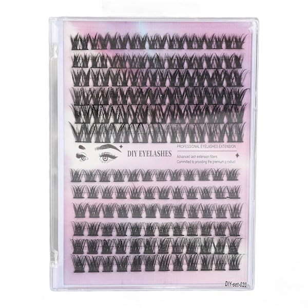 126 klusterfransar 10-14 mm Fluffy D Curl individuella fransar för gör-det-själv-förlängning daglig makeup