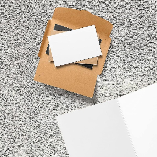 600 stykker Blank Kraft Paper Cards Visitkort Gør-det-selv Flash-kort Gavebesked