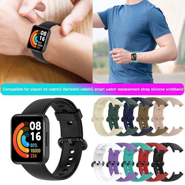 Silikoninen ranneke Xiaomi Mi Watch2 Lite:lle ja Redmi Watch 2:lle - Smartwatch-rannekkeen vaihto