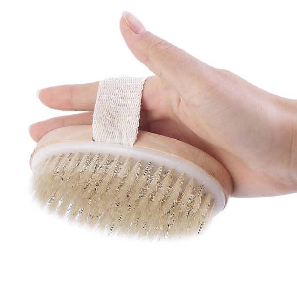 Torr hud Kropp Naturlig Borst Borste Mjuk Spa Borste Bad Massager Hem Stimulera blodcirkulationen Spa Dusch Scrubber