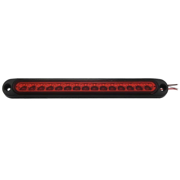 3x 10 tums förseglad ljusramp för lastbil, husvagn, släpvagn, 15 LED-ljusremsa, röd