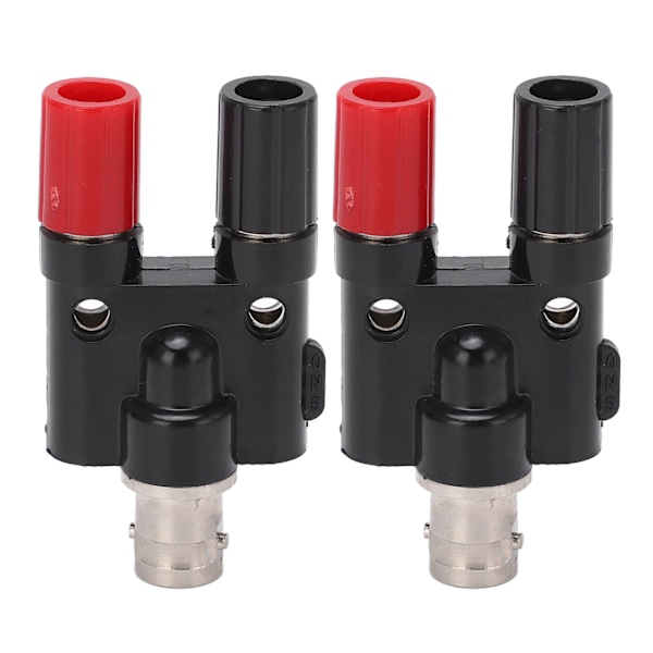 2st BNC hona till 4 mm dubbel banansocket bindande stolpe RF koaxial splitter adapterkontakt
