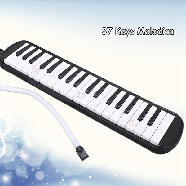 Melodica 37 Key Wind Musical Instrument Vuxen Lämplig för nybörjare Learning Practice Svart