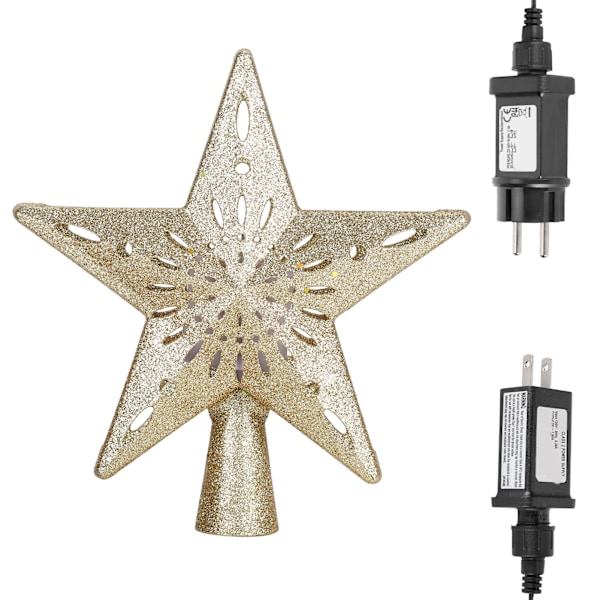 LED Snowflake projektorlampa Ljus Snowflake Roterande juldekoration GoldenUS Plug 110V