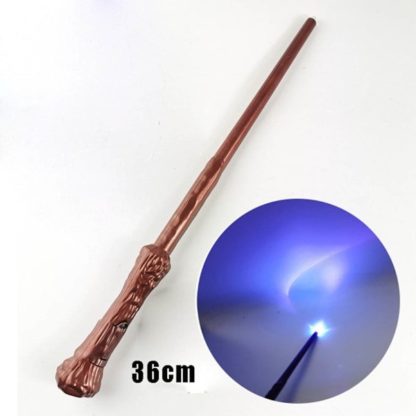 Taikasauva 36 cm pitkä, valo- ja ääniefekteillä, kestävää muovia, paristokäyttöinen, cosplay-sauva ja lasit juhliin ja roolileikkeihin