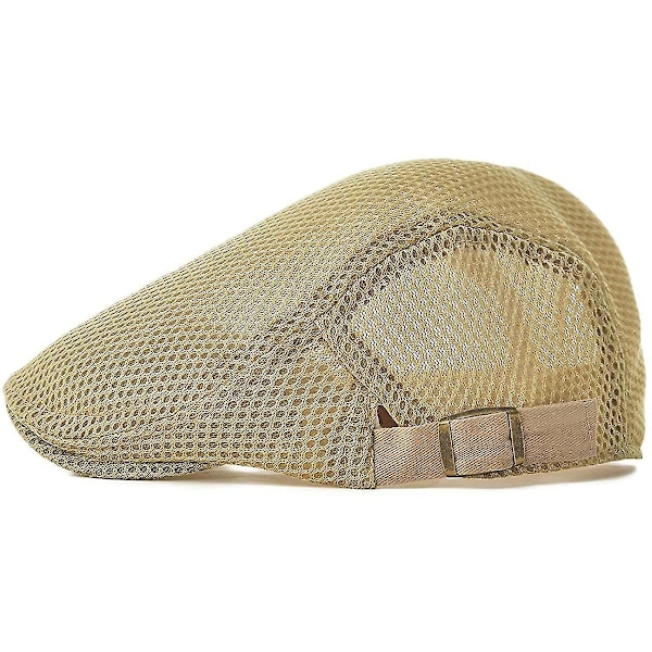 Pustende sommermesh Newsboy Ivy Cap Flat Cap for menn Khaki