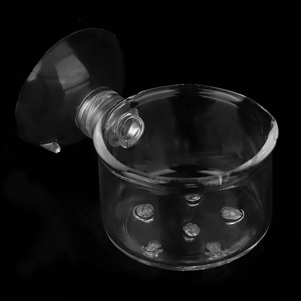 Transparent Aquarium Red Worm Feeder Sugkopp Fisk Matningskopp Behållare Tillbehör Glashålkopp