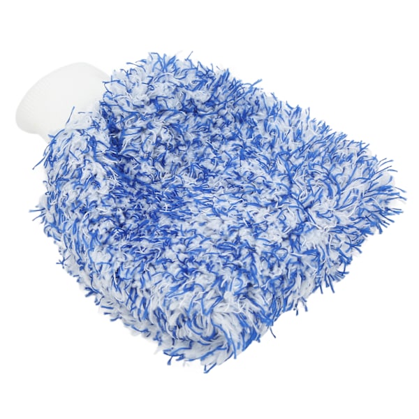Bilvask Handske Ridsefast Mikrofiber Dobbeltsidet Rengøringsklud Blød Universal Blå