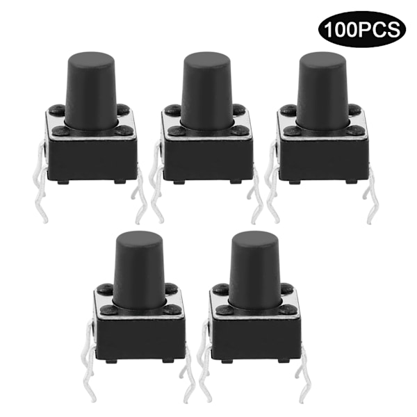 100 st Momentary Taktil Push Button Switch Mini Micro Tact Switch Tillbehör 6 x 8 mm