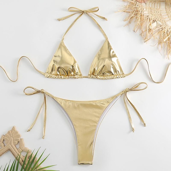 Bronzing Glamour Tie Bikini - Gull S