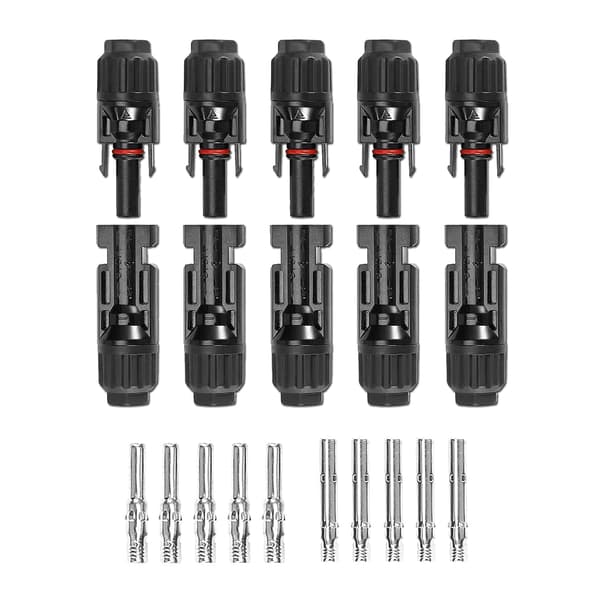 IP67 Vanntette hann/hunn solcellekabelkontakter for solcelleanlegg (5 par)