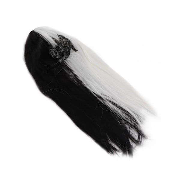 Kvinders Langt Lige Paryk Sort Hvid Fashionabel Syntetisk Paryk med Naturligt Udseende til Cosplay Halloween-Fester