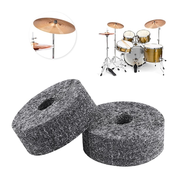 8 st Drum Cymbal Filt Pads Set Ersättningsdelar Svart Tillbehör