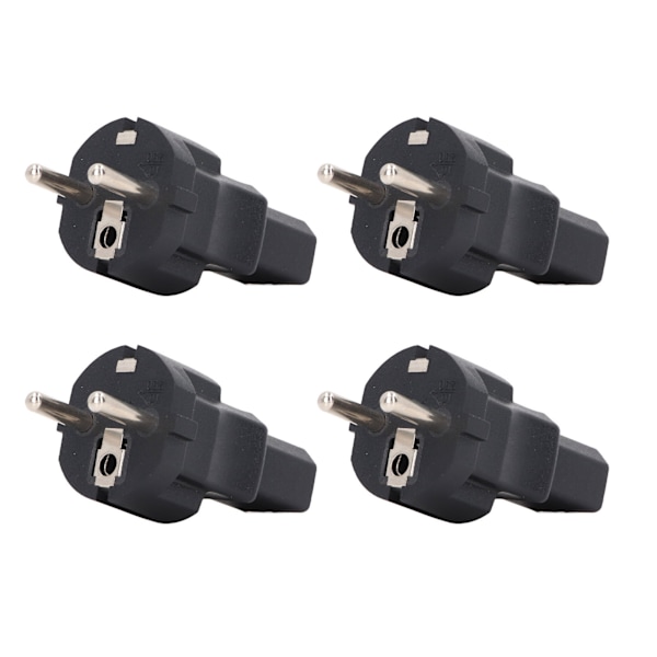 4st EU 2 kortplats Plugg till IEC320 C13 Strömadapter Professionell EU till C13 Strömkontakt Adapter för bärbar skrivare EU Plug 100‑250V