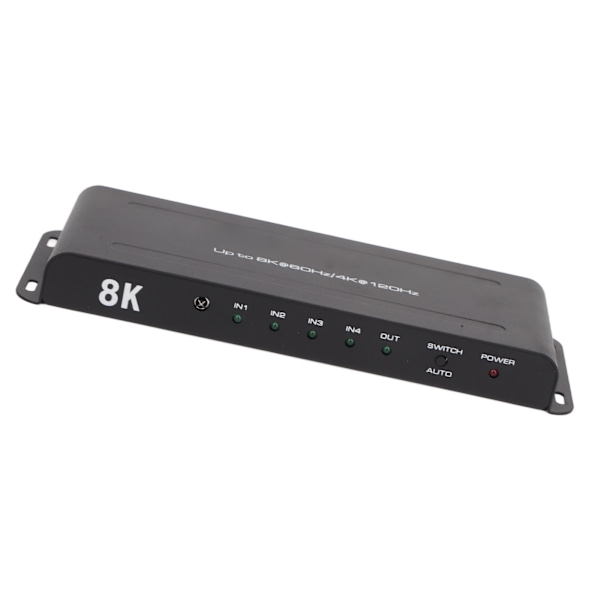 8K HD Switcher 4 Inn 1 Ut 40Gbps 8K 60Hz 4K 120Hz Fjernkontroll HD Multimedia Switcher for Projektor PC 100‑240V EU Plugg