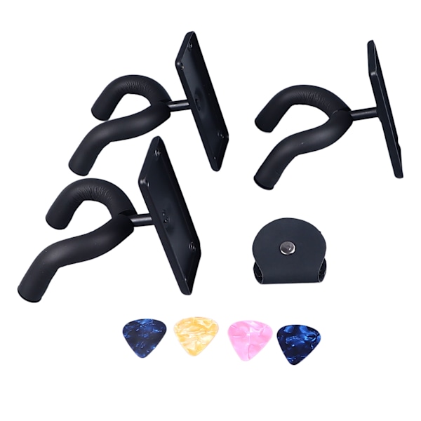 3 stk metall veggfeste krok for musikkinstrumenter henge stativ for elektrisk gitar Ukulele bass med 4 plugger