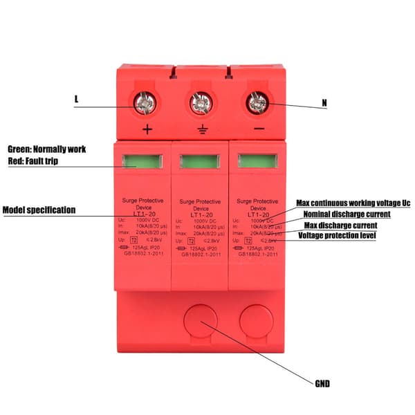 3P 3.0KV DC Power Surge Protector Avledareanordning för åskskydd (3P20KA)