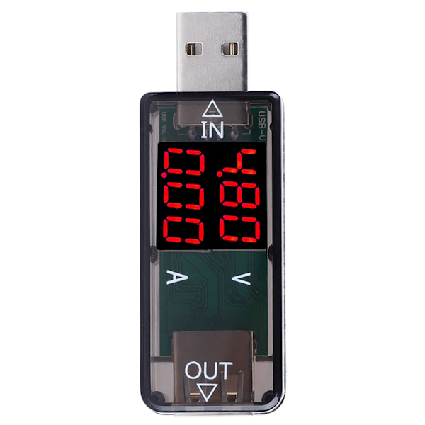 USB Färg LCD Voltmeter Amperemeter Strömmätare Multimeter Laddare USB Tester (svart)