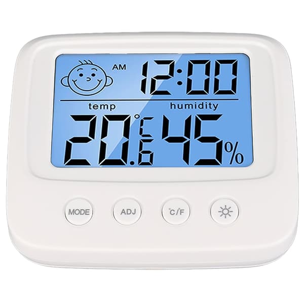 Digital Väckarklocka med Temperatur Luftfuktighet Multifunktionell Digital Termometer Hygrometer med Bakgrundsbelysning Tidsvisning