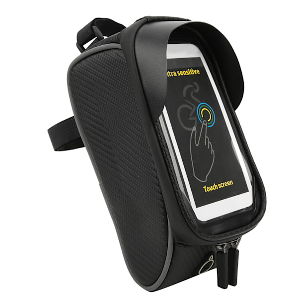 Cykeltaske Udendørs Mobiltelefon Front Beam Vandtæt Rørtaske Cykelsadel Polyester