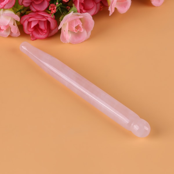 1 st Natural Rose Quartz Crystal Face Massage Wand Stone Smooth Stick