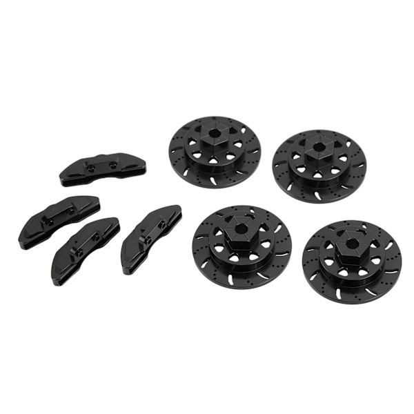 4 Sæt RC Aluminium Legering Bremseskive Bremsekalipersæt til Axial RBX10 Ryft 1/10 RC Bil Opgraderingsdele Sort