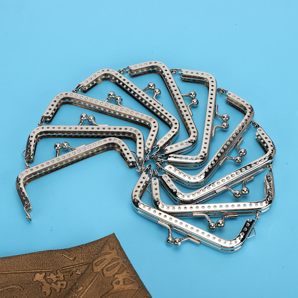 10 st 8,5 cm fyrkantig metallram Spänne Låsklämma för handväska Bag Making DIY Craft Supplies