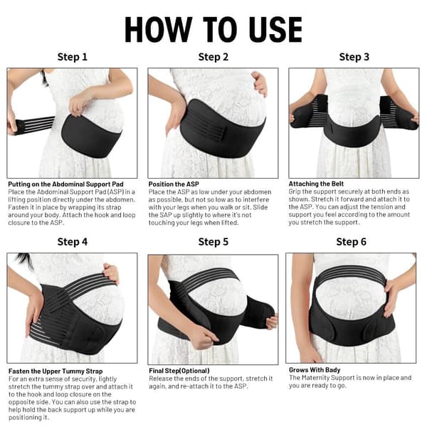【NX】Justerbart graviditetsstöd - Andningsbart graviditetsbälte kompatibelt med mage och midja XXL 180 XXL