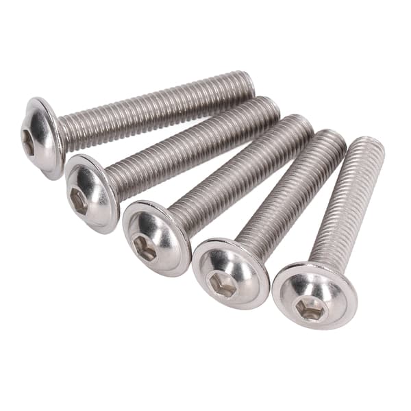 【NX】50 stk. Flangede knaphovedskruer A2‑70 rustfrit stål knaphoveder unbrakobolte sæt M8x50mm