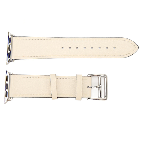 Smartwatch Læderrem Universal Smart Watch Udskiftningsrem til IWatch Series SE 8 7 6 5 4 3 2 1 38mm 40mm 41mm Beige