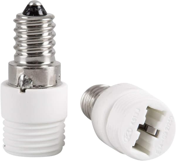 2-pak E14 til G9 Keramisk Fatningsadapter til LED, Halogen, CFL Lyskilder[NX]