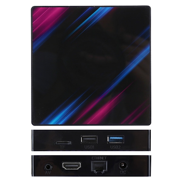 Internetspelare TV BOX Dual WiFi BT Set Top Box Röstutrustning för Android 9.0 100240V(2+16G EU)