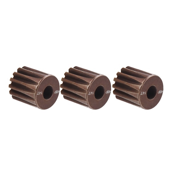 3 kpl timanttipunainen 3,175 mm 48DP 14T moottorin vaihteisto 1/10 RC-autolle harjattomaan / harjattuun moottoriin